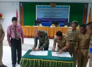 Pemkot Jayapura dan Pemkab Keerom Teken MOU